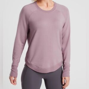 Athleta Mindset Sweatshirt Flora Mauve Size XL Tulip Hem